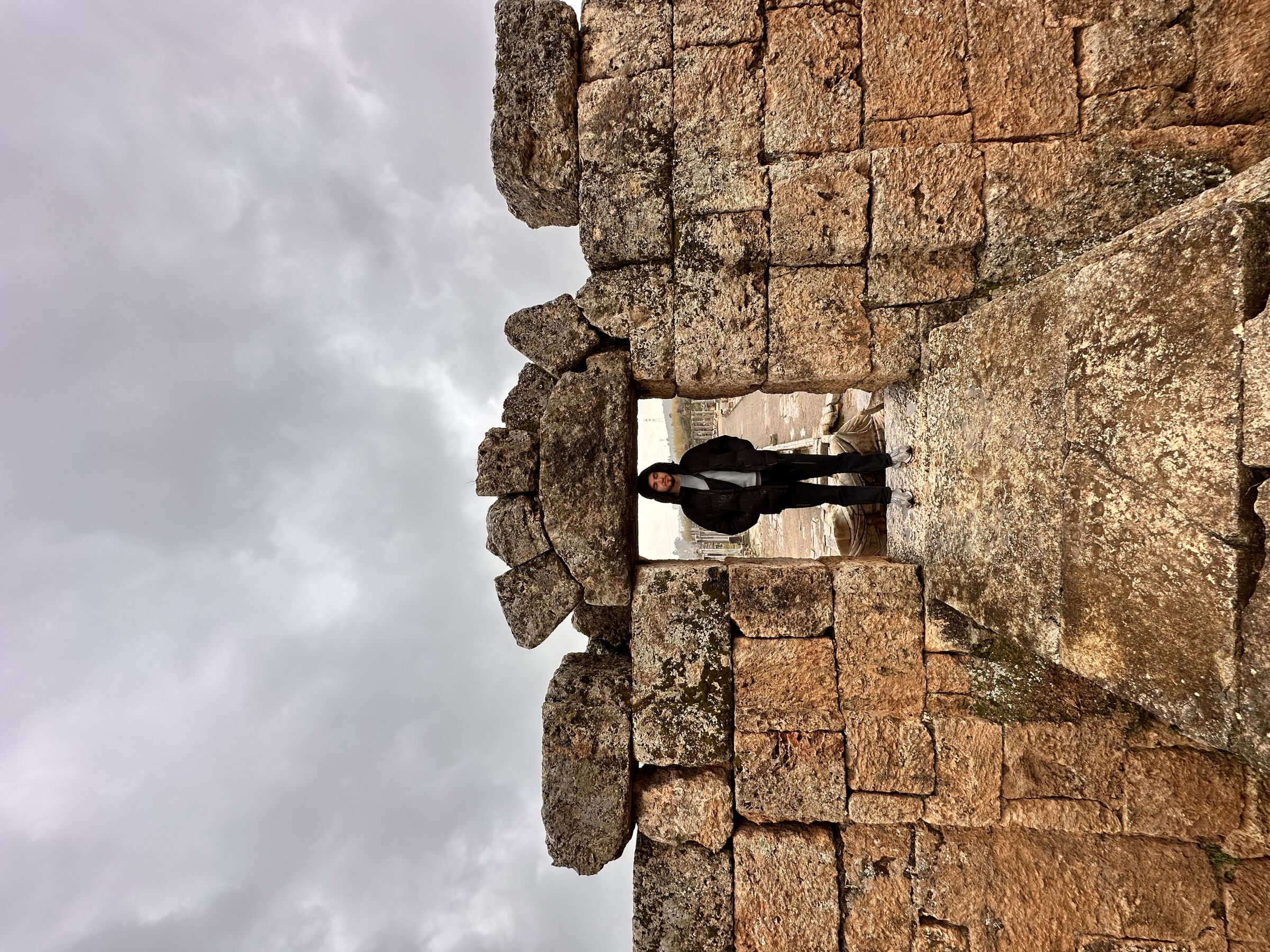Hiding from the rain in ancient ruins